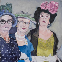 Essie, Bessie and Tessie - 2015, oil on book cover, 25 x 19cm