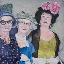 Essie, Bessie and Tessie - 2015, oil on book cover, 25 x 19cm